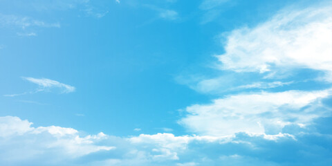 Blue daylight natural fresh clouds fluffy panorama atmosphere love canvas white background image surface splashed wallpaper.