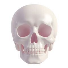 Obraz premium Stylized white human skull, a 3D icon for Halloween