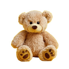 Obraz premium Cute Plush Teddy Bear with Soft Fur and Paw Prints