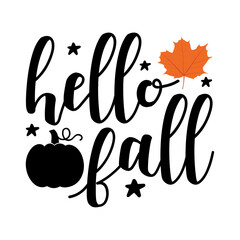 Fototapeta premium Hello Fall Svg