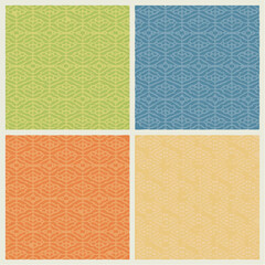 Four Color Variations of a Repeating Geometric Leaf Pattern