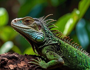 Fototapeta premium Close-up of a vibrant iguana