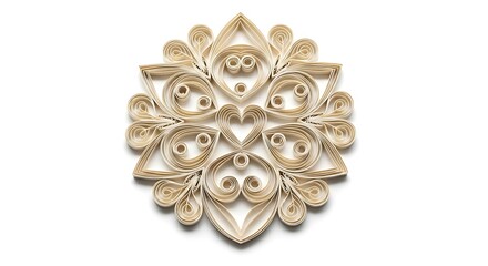 Quilled paper art isolated on white background