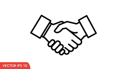 Handshake line icon business partnership, agreement, deal, cooperation concept vector illustration of two hands shaking each other