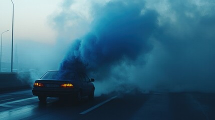 car in the fog