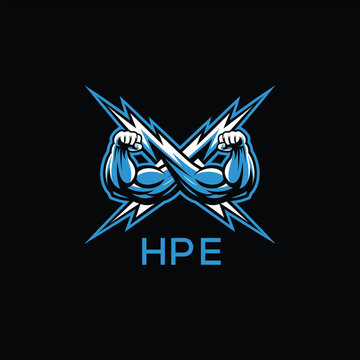 HPE  Fitness Logo. HPE Company logo design for entrepreneur and business. HPE Sports Branding Design best icon.
