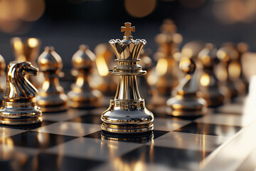 AI. Elegant king on a chessboard