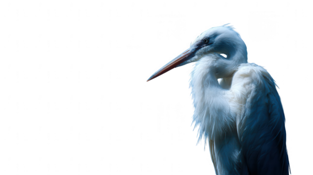 majestic white heron, png