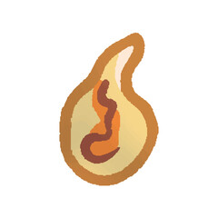 炎　火　灯火　ファイヤー　イラスト　イエロー 黄色