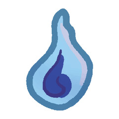 炎　火　灯火　ファイヤー　イラスト　青　ブルー　青色