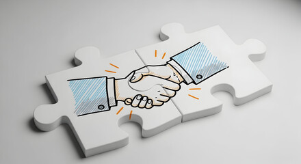 Successful Business Partnership Dealmaking Teamwork Collaboration Agreement Unity
