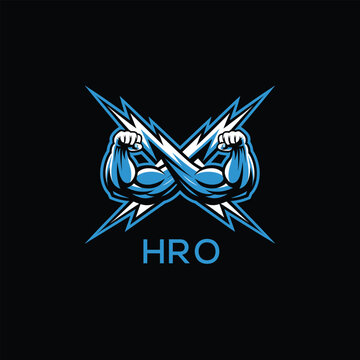 HRO  Fitness Logo. HRO Company logo design for entrepreneur and business. HRO Sports Branding Design best icon.
