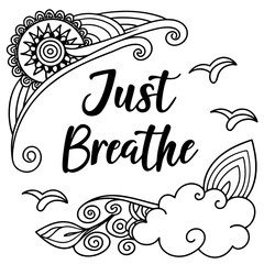  Just Breathe” with mandala waves
