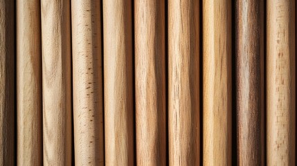 Obraz premium Close-up view of a collection of wooden pencils arranged vertically creating a textured background