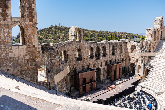 Old Ruins of the Odeon of Herodes Atticus, Athens, Attica, Greece