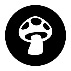 black and White illustration of mushroom icon