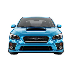 Naklejka premium Blue Sporty Car Front View on Transparent Background