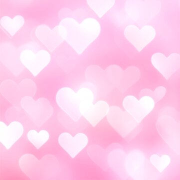 Delicate hearts on a soft pink backdrop