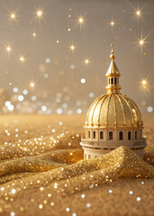 Golden glitter texture with sparkling light and luxury effect