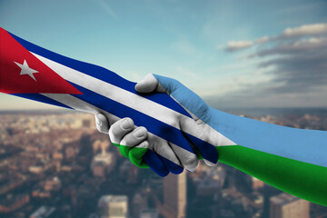 Shaking hands Cuba and Djibouti