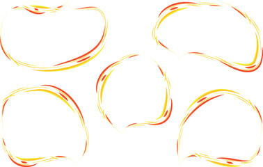 yellow red colorful creative hand drawn abstract speech bubbles