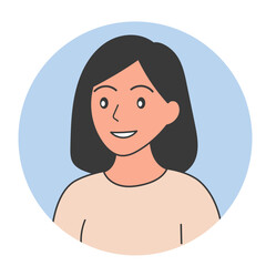 Colorful flat avatars of diverse men women and children illustrations design