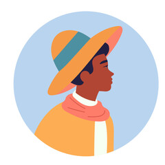 Colorful flat avatars of diverse men women and children illustrations design