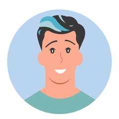 Colorful flat avatars of diverse men women and children illustrations design