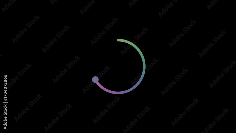 Poster colorful loading circle icon animation on a black background .