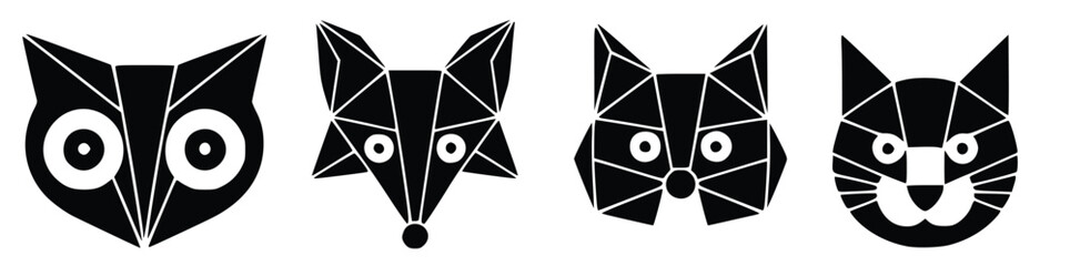 Tribal tattoo design set in black and white with playing card symbols vector illustration