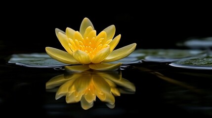 Glistening water lilys radiant reflection