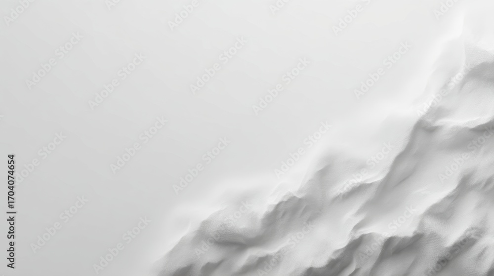 Poster white abstract background with soft textures, subtle shadows, and gentle waves for minimalist and mo