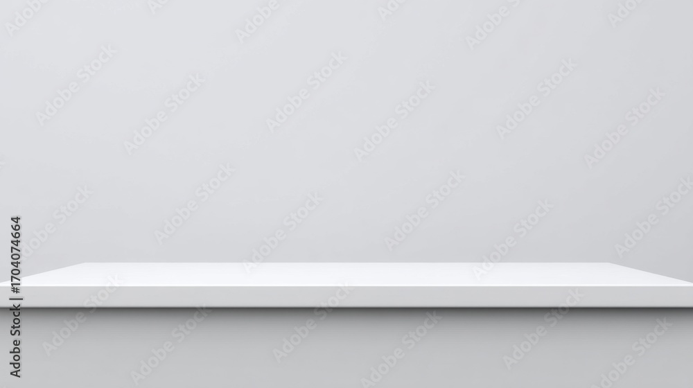 Poster minimalist white table top surface with soft gray background ideal for product display or abstract a