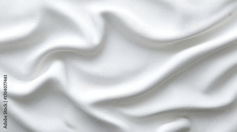 Poster soft white fabric texture with gentle waves and elegant drapery for background use in various design