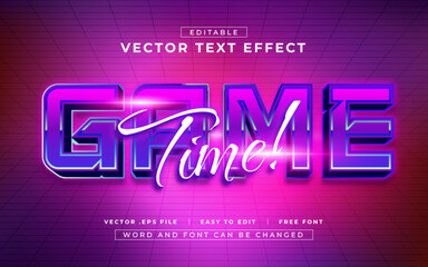 Game Time 3D editable text effect style