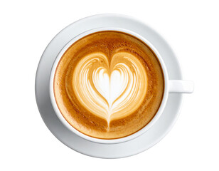 Minimalist Latte Art Heart Design PNG