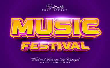 Obraz premium Music Festival 3D editable text effect style