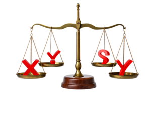 Minimalist Justice Scales with Symbols PNG