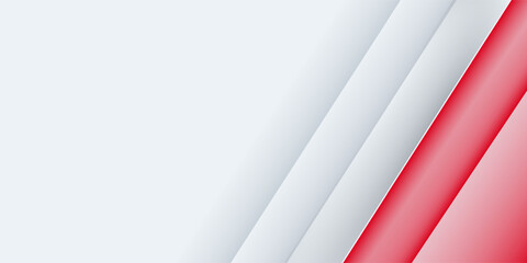 red and white banner background with diagonal stripes
