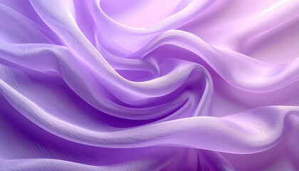 Fototapeta premium Soft lavender gradient background with flowing fabric texture, elegant and calming, featuring smooth folds and gentle light for serene, dreamy atmosphere