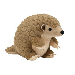 Obraz premium Stuffed Pangolin with Scales Detail in Brown Hues Against a Transparent Background Studio Shot