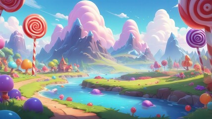 Candy Land House &ndash; Sweet Fantasy Fairytale Home Illustration