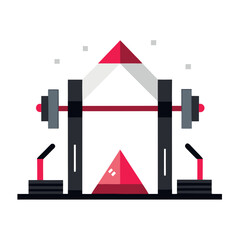 Geometric gym equipment with red accents fitness barbell