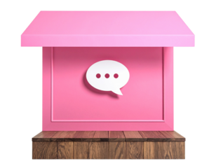 Minimalist Pink Communication Board PNG
