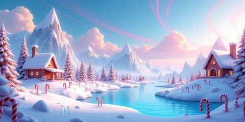 Candy Land House &ndash; Sweet Fantasy Fairytale Home Illustration