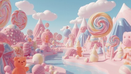 Candy Land House &ndash; Sweet Fantasy Fairytale Home Illustration