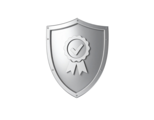 Minimalist Shield with Ribbon and Verification Check PNG