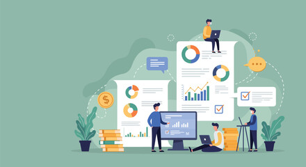 Collaborative data analysis and reporting with visual dashboards vector