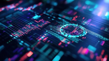 Futuristic interface big data and software code