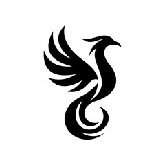 Fototapeta premium Abstract Phoenix Silhouette Vector Icon